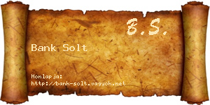 Bank Solt névjegykártya